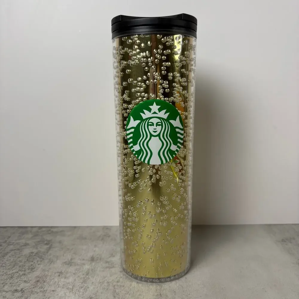 Starbucks Holiday 2020 Gold Champagne Bubbles Travel Tumbler 16oz Grande Mug